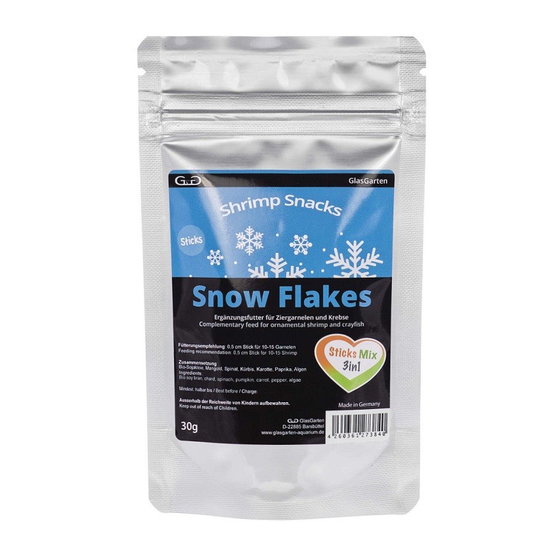 GlasGarden Shrimp Snacks Snow Flakes, Sticks Mix 3in1 30g